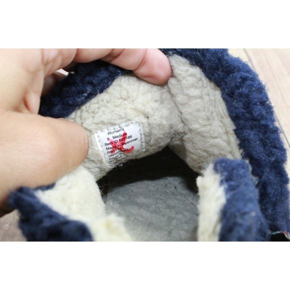 LL Bean Blue Pile Fleece Cozy Slipper Booties Size 9 M - Picture 9 of 10